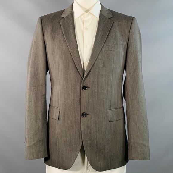 HUGO BOSS Size 42 Regular Grey Virgin Wool Notch Lapel Sport Coat - Picture 1 of 8